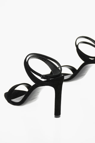 Suede Leather BEA Sandals with Crossed Ankle Belt 8,5cm