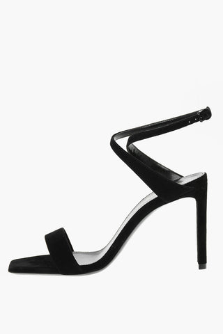 Suede Leather BEA Sandals with Crossed Ankle Belt 8,5cm