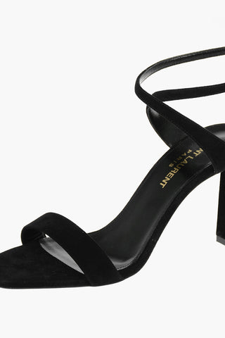 Suede Leather BEA Sandals with Crossed Ankle Belt 8,5cm