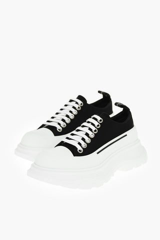Canvas Low-top Sneakers with Logoed Statement Sole