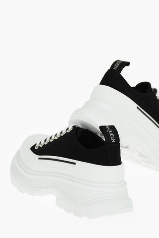 Canvas Low-top Sneakers with Logoed Statement Sole