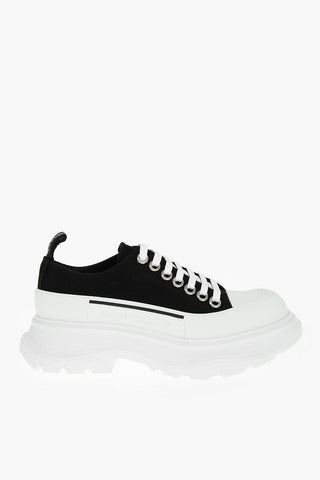 Canvas Low-top Sneakers with Logoed Statement Sole