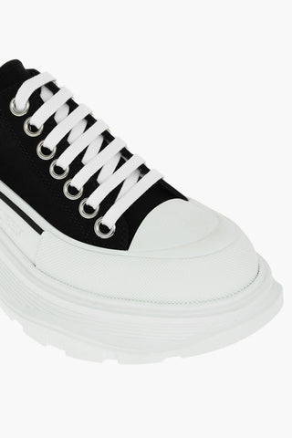 Canvas Low-top Sneakers with Logoed Statement Sole