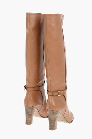 Leather CLAUDE Knee-high Boots embellished with Belt 8,5cm