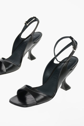 Leather MARYJANE Sandals with Sculptural Heel 8cm