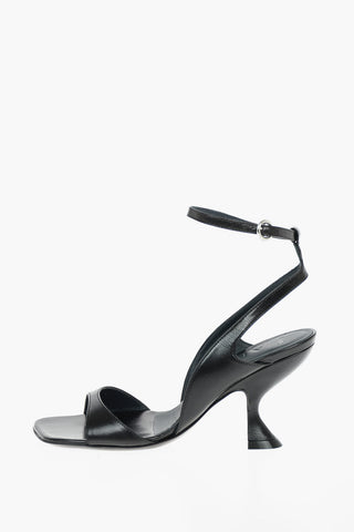 Leather MARYJANE Sandals with Sculptural Heel 8cm