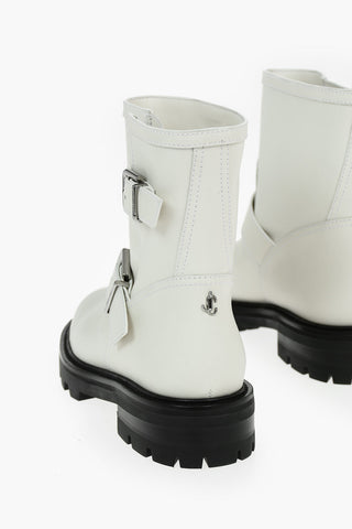 Rubberised Leather YOUTH Ankle Boots embellished with Logoed Buckles