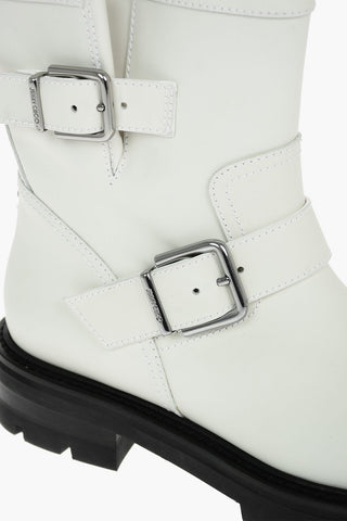 Rubberised Leather YOUTH Ankle Boots embellished with Logoed Buckles