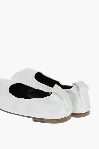 Soft Leather Ballerinas with Back Logo