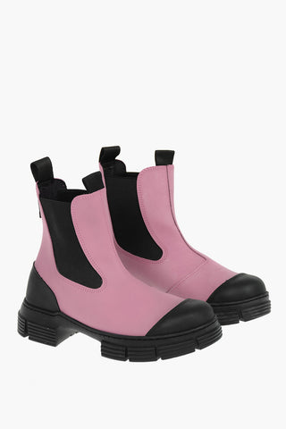 Recycled Rubber Chelsea Booties with Chunky Cleated Sole