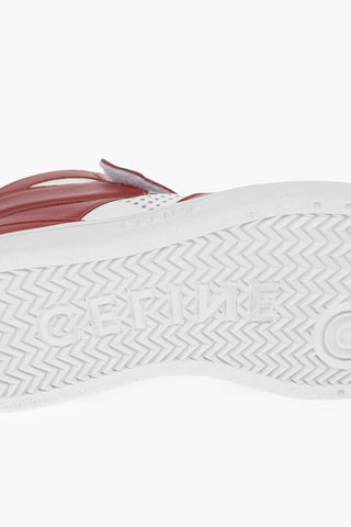 TRAINER Two-tone Leather High-top Sneakers with Lettering Logo