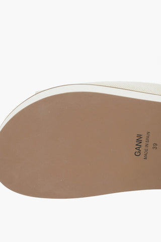 Jute Sandals with Rhinestoned Floral Embellishments
