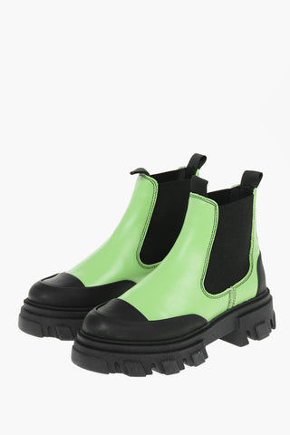 Leather Chelsea Booties with Chunky Cleated Soles
