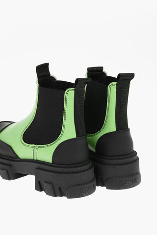 Leather Chelsea Booties with Chunky Cleated Soles