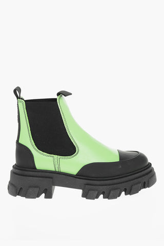 Leather Chelsea Booties with Chunky Cleated Soles