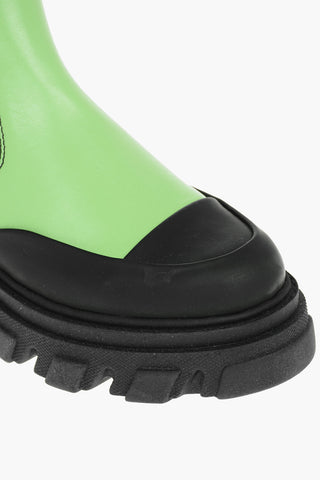 Leather Chelsea Booties with Chunky Cleated Soles