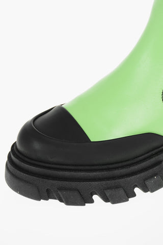 Leather Chelsea Booties with Chunky Cleated Soles