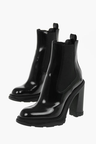 Leather Chelsea Ankle Boots with Statement Sole 12cm