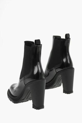 Leather Chelsea Ankle Boots with Statement Sole 12cm