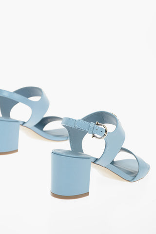Leather CAYLA Sandals with Logoed Buckle Detail 6cm
