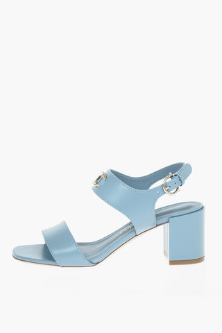 Leather CAYLA Sandals with Logoed Buckle Detail 6cm
