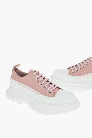Canvas Low-top Sneakers with Logoed Statement Sole