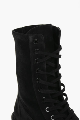 Suede Leather ANDE LIFT Lace-up Combat Boots
