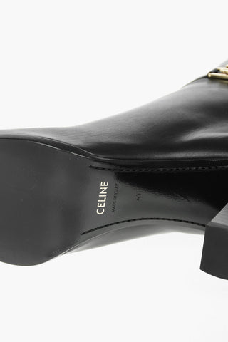 Leather CLAUDE Knee High Boots with Metal Logo 8.5cm