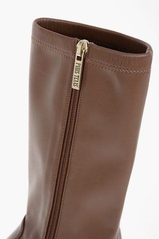 Faux Leather Combat Boots with Statement Sole and Side Zip