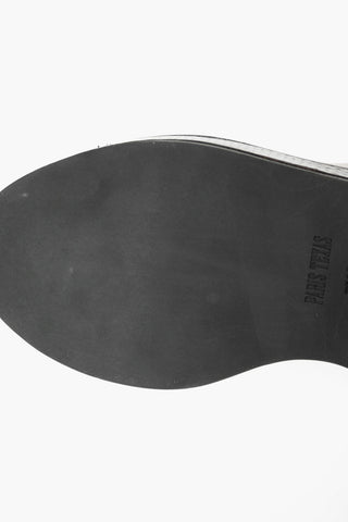 Faux Leather Combat Boots with Statement Sole and Side Zip