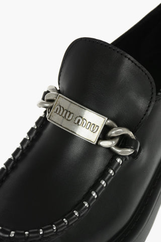 Mocassini in Pelle con Placca Logata e Suola Chunky