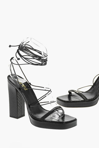 Soft Leather CARINE Sandals with Gladiator Fastening 12cm