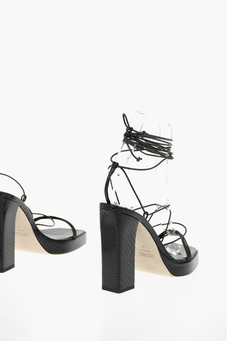 Soft Leather CARINE Sandals with Gladiator Fastening 12cm