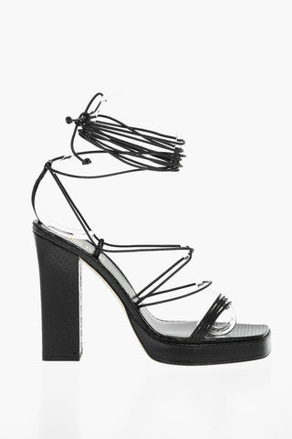Soft Leather CARINE Sandals with Gladiator Fastening 12cm