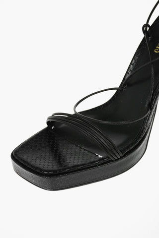Soft Leather CARINE Sandals with Gladiator Fastening 12cm