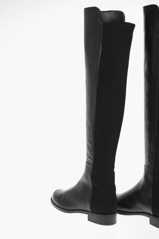 Stretchy Gabardine and Soft Leather LIFT Over-the-knee Boots