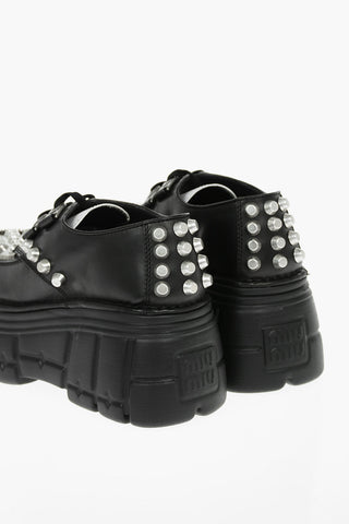 Bicolor Leather Studded Derby Shoes with Statement Sole
