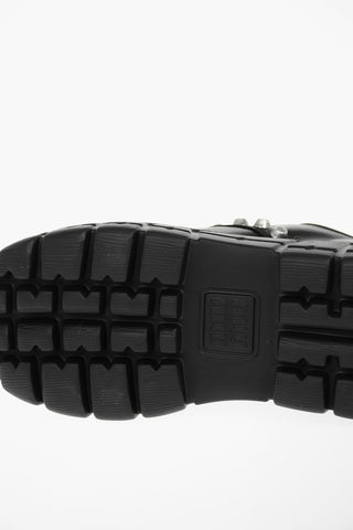 Bicolor Leather Studded Derby Shoes with Statement Sole