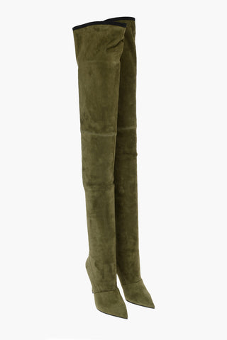 Stretchy Suede AMAZONE Thigh Boots 10cm
