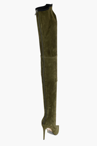Stretchy Suede AMAZONE Thigh Boots 10cm