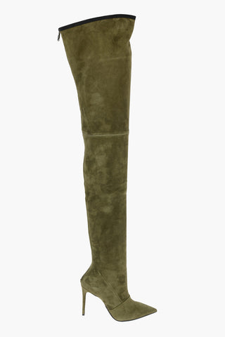 Stretchy Suede AMAZONE Thigh Boots 10cm