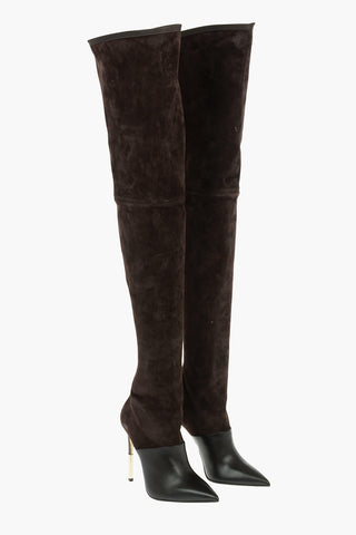 Stretchy Suede AMAZONE Thigh Boots 10cm