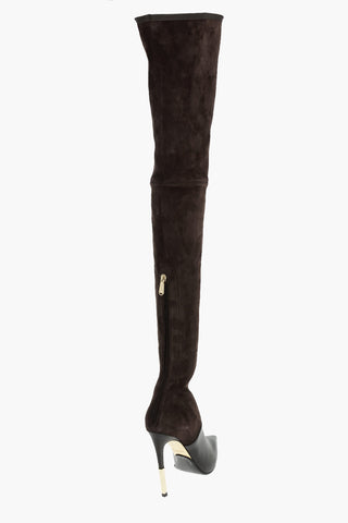 Stretchy Suede AMAZONE Thigh Boots 10cm