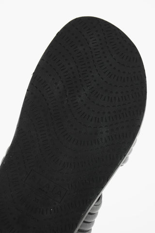 Leather Slides with Wavy Straps