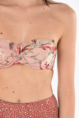 Floral Patterned Balconette Bikini Top