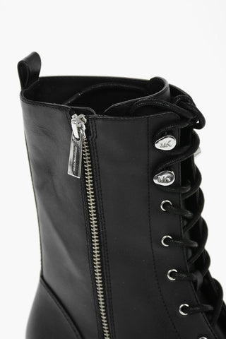 Leather BRYCE Combat Boots With Side Zip