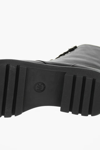 Leather BRYCE Combat Boots With Side Zip