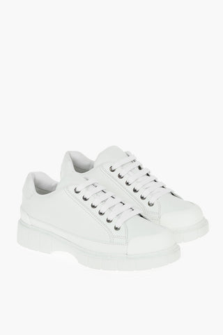 Leather Sneakers With Platform Sole