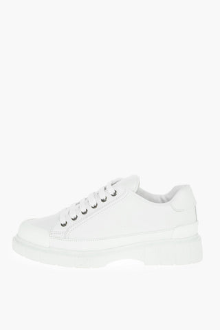 Leather Sneakers With Platform Sole