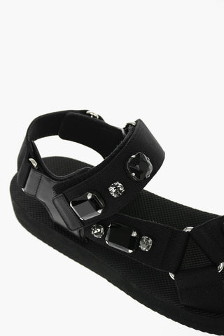 Stretchy Sandals With Crystals